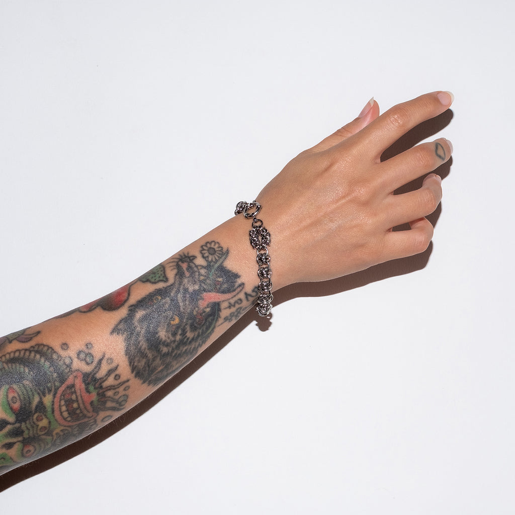 BARREL / BYZANTINE WEAVE, BOLD SNAKE BRACELET